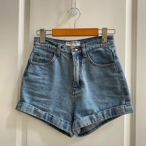 American Apparel high waisted denim shorts